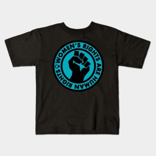 Women's Rights are Human Rights (teal) Kids T-Shirt